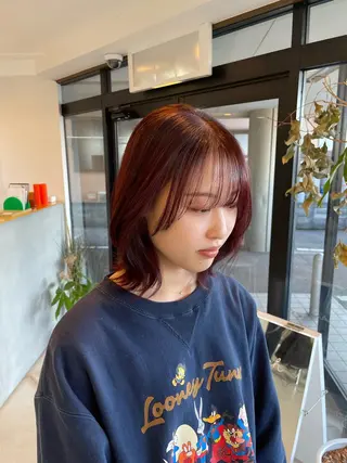 ミディアム カラー 前川 瑞希のヘアスタイル