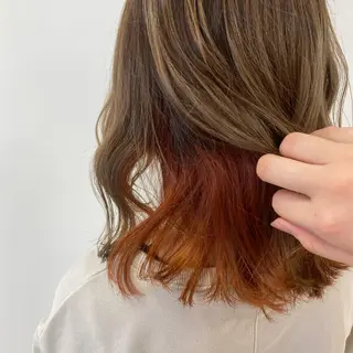 セミロング 個性派/ブリーチ ＊ほのかのヘアスタイル