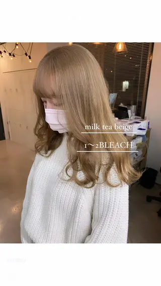 セミロング カラー FRAME+spa&hair roomなんば駅前店所属・🌸MAYU🌸 ハイトーン➕レイヤーのヘアスタイル