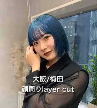 ミディアム カラー yui/ layer cutのヘアスタイル