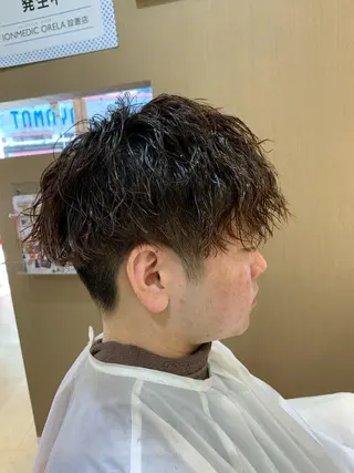 ショート パーマ メンズ 西新/siohair 似合わせ/石尾刻矢のヘアスタイル