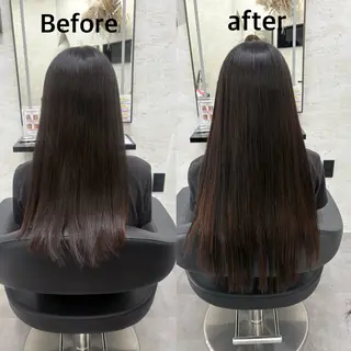 ロング ブリーチなしカラー レイヤーカットのヘアスタイル
