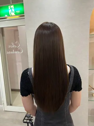 セミロング カラー ふるや りなのヘアスタイル
