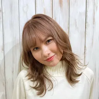 セミロング ヘアアレンジ 野崎 桃実のヘアスタイル