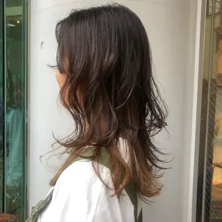 セミロング カラー パーマ ヘアアレンジ BRUNTJET所属・MAEDA MADOKAのヘアスタイル