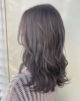 セミロング カラー 韓国ヘア顔周りカット 艶髪ベージュtamaのヘアスタイル