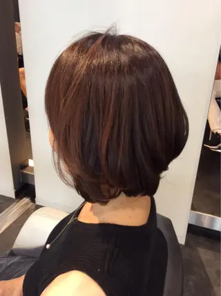 ミディアム ボブスタイル/ 透明感カラー/八幡のヘアスタイル