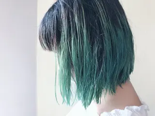 ミディアム 髪質改善✨透明感カラ ー🌈シエルブルーのヘアスタイル