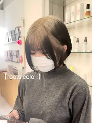 カラー リンダ所属・ベージュ/顔周り カット/スズキのヘアスタイル