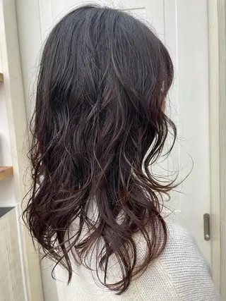 セミロング カラー パーマ 前髪顔周り✂️店長 ❤️アマミヤ❤️のヘアスタイル