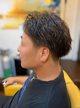 ショート パーマ メンズ ヘアーデザイン ククイ所属・【緩パン】イトウ シンゴのヘアスタイル