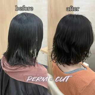 ミディアム パーマ Keiji🫧艶髪・ 透明感カラー🫧のヘアスタイル