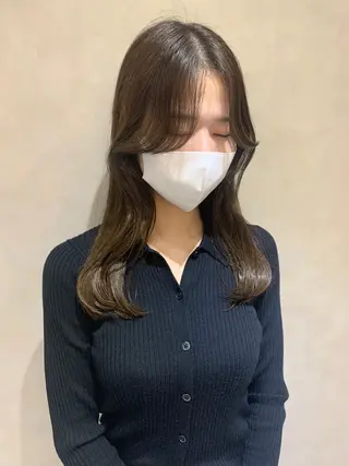 セミロング 韓国ヘア🇰🇷/ 顔周り/松田光里のヘアスタイル
