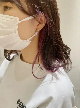 ミディアム カラー 高木 櫻のヘアスタイル