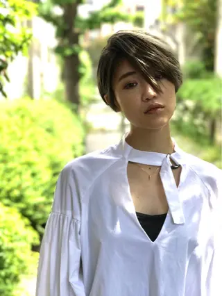 ショート カラー パーマ シェアサロン　salowin所属・✨ブリーチなし透明感 カラー🥇ユースケのヘアスタイル