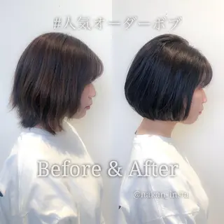 ショート カラー 顔周りレイヤー/ボブ 銀座✨中野まさひろのヘアスタイル