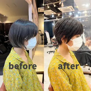 ショート カラー メンズカット曲がる 縮毛矯正佐々木タクマのヘアスタイル