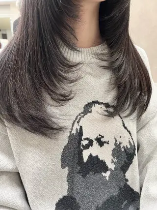 ロング カラー パーマ ヘアアレンジ メンズ キッズ 上品＆韓国風 🥀海心🥀のヘアスタイル