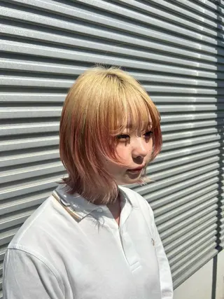 ミディアム カラー 🩷愛咲🩷レイヤー /透明感カラーのヘアスタイル