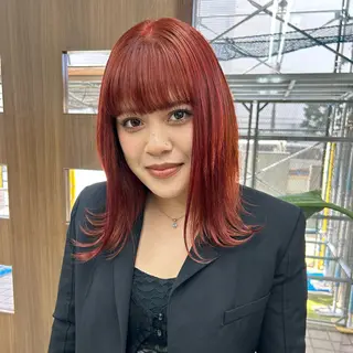 ミディアム ダブルカラー/韓国 ヘア/さわのあかねのヘアスタイル