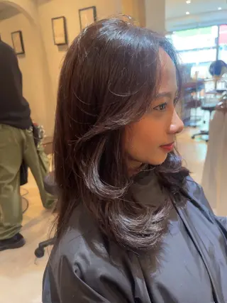 ミディアム カラー ラフィスヘアードープ所属・👑髪質改善wカラー /ハイトーン/アユカのヘアスタイル