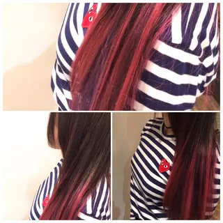 ロング カラー ホワイト&レイヤーカ ットエクステ長畠俊輔のヘアスタイル