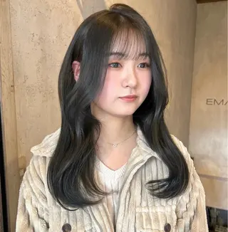 セミロング カラー パーマ ヘアアレンジ 前川 朋香のヘアスタイル