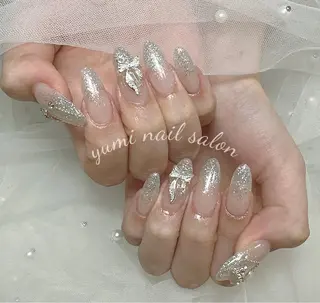 ネイル Shineジェル& チップ長さだしのネイルデザイン