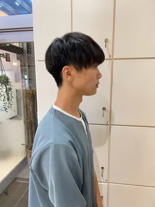 メンズ mao♡ベージュ/ 顔周りカットのヘアスタイル