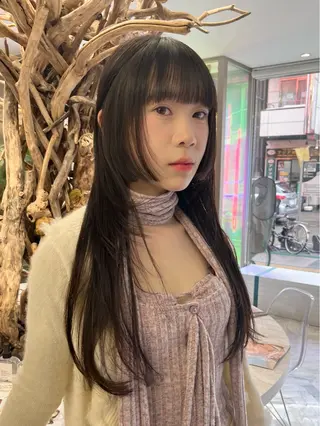 ロング カラー ヘアアレンジ mai🤍縮毛酸性ス トレート/アイリストのヘアスタイル