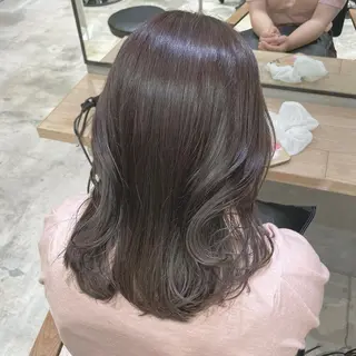 ミディアム カラー 女性らしいモテヘア 韓国ヘアhikariのヘアスタイル