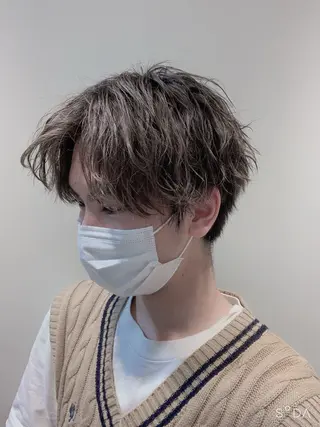 カラー パーマ 【メンズパーマ✨️ フェザーパーマ】岩城のヘアスタイル