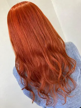 ロング カラー パーマ ブリーチ毛縮毛矯正 👑山口のヘアスタイル