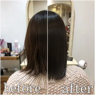 ミディアム カラー \脱・うねり& 広がり/gite菊のヘアスタイル