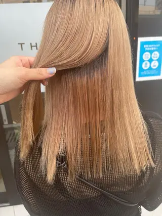 セミロング パーマ ダブルカラー /まつ毛パーマ🎀のヘアスタイル