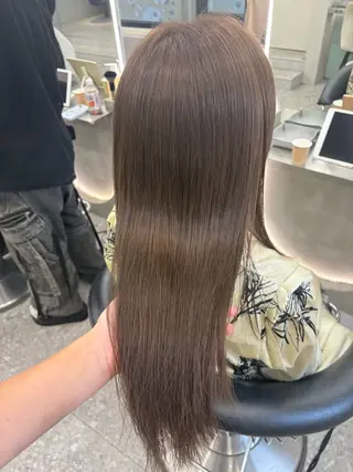 ミディアム カラー ヘアアレンジ fumika🎀 韓国ヘア×ベージュのヘアスタイル