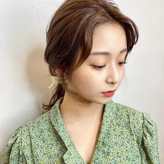 セミロング カラー Sana / 韓国ヘア / カラーのヘアスタイル