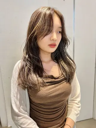 ロング カラー 顔周りカット/透明感 カラー✂️MEIのヘアスタイル