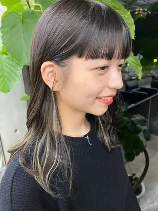 セミロング カラー 似合わせカット レイヤーボブウルフのヘアスタイル