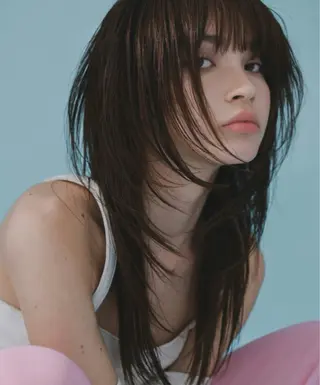 セミロング 韓国風くびれヘア/ 小顔レイヤー🧿小林のヘアスタイル