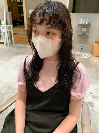 パーマ ハイトーン/顔まわり レイヤー/YUKAのヘアスタイル