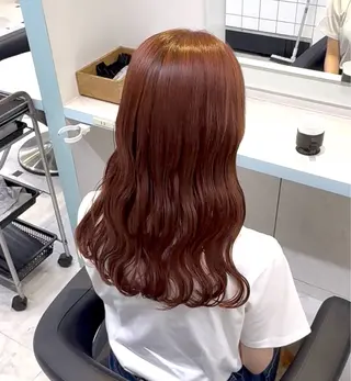 ロング カラー ブリーチなし🍒中韓 /縮毛 つや髪🍒のヘアスタイル