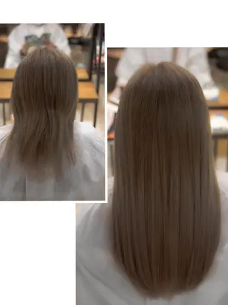 セミロング FÜRSTIN所属・西村髪質改善 ブリーチ縮毛矯正のヘアスタイル