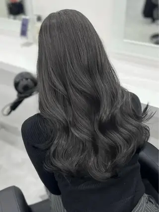 ロング カラー ブリーチなし韓国ヘア レイヤー縮毛🤍渡邉のヘアスタイル