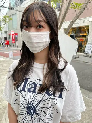 ロング カラー ヘアアレンジ 小顔レイヤー×コンパ クトボブ/林隆平のヘアスタイル