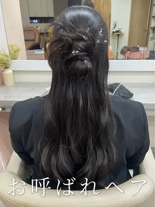 ロング ヘアアレンジ 韓国風パーマ/耳つぼ ヘアセット/みづきのヘアスタイル