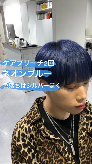 ショート カラー メンズ 赤み消し🌿 透明感カラー🫧のヘアスタイル