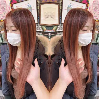 ロング カラー ヘアアレンジ haco+所属・🌈派手髪エクステ ブレイズ🌈ひろとのヘアスタイル