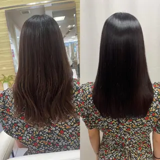 セミロング パーマ 髪質改善/縮毛矯正 /ブリーチ矯正/岡部のヘアスタイル