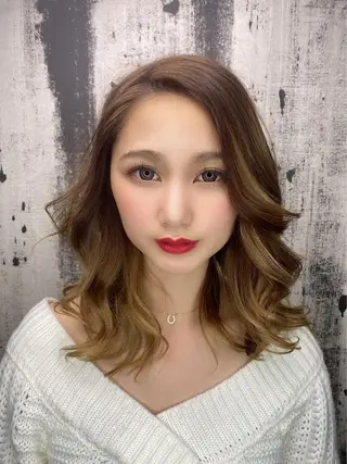 ミディアム カラー パーマ美容師 /小泉賢徒のヘアスタイル